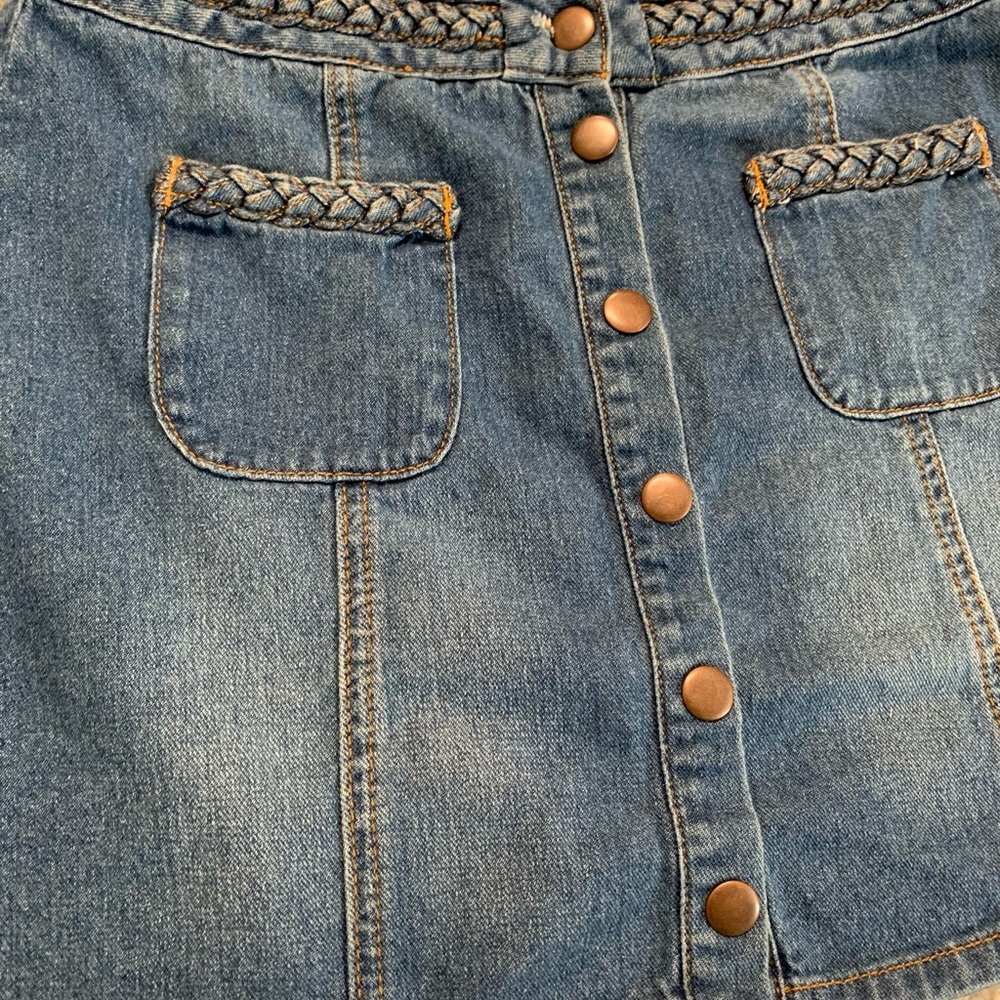 Kendall & Kylie ๐ฏ% Cotton Denim Button Down Skirt size 28 - Picture 7 of 16